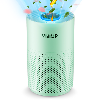 VNIUP® Air Purifier for Bedroom with HEPA 3-in-1 Filter for Pet Hair Allergies Dust Smoke Green