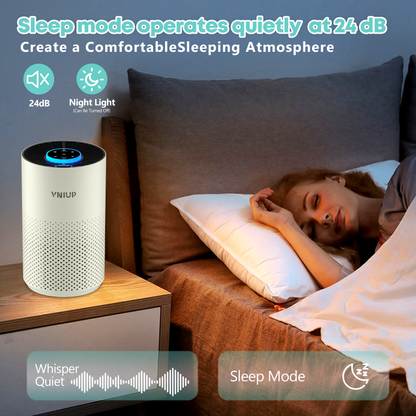 Purificador de aire HEPA VNIUP® ZQA4000C H14 para el hogar, habitaciones grandes de hasta 1095 pies cuadrados para mascotas