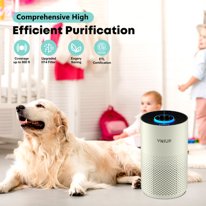 Purificador de aire HEPA VNIUP® ZQA4000C H14 para el hogar, habitaciones grandes de hasta 1095 pies cuadrados para mascotas