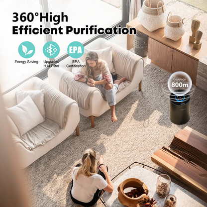Purificadores de aire VINUP® para dormitorios y casas grandes de hasta 1095 pies cuadrados, purificador de aire H14 True HEPA con modo de suspensión