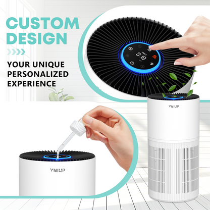 VNIUP® ZQA-6000A Air Purifier with PM2.5 Sensor, Filters Pet Hair, Odors, Dust, Smoke and Pollen