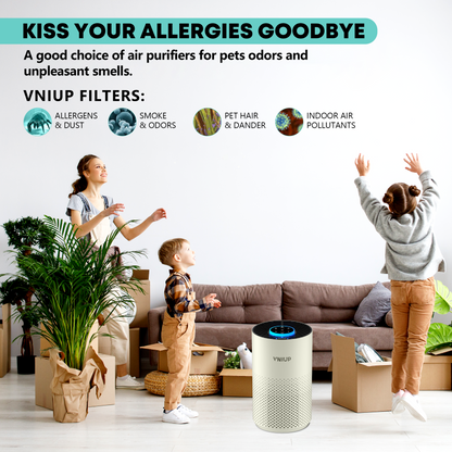 Purificador de aire HEPA VNIUP® ZQA4000C H14 para el hogar, habitaciones grandes de hasta 1095 pies cuadrados para mascotas
