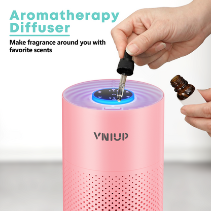 Purificadores de aire VNIUP® para dormitorio, hogar, mascotas, purificador de aire portátil con modo de suspensión de 24 dB