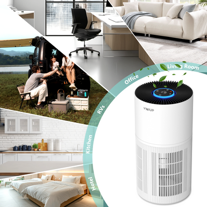 VNIUP® ZQA-6000A Air Purifier with PM2.5 Sensor, Filters Pet Hair, Odors, Dust, Smoke and Pollen