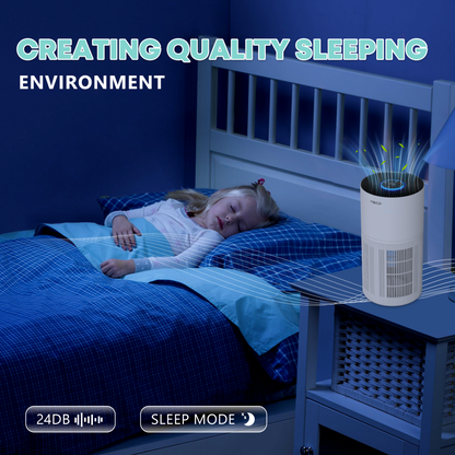 VNIUP® ZQA-6000A Air Purifier with PM2.5 Sensor, Filters Pet Hair, Odors, Dust, Smoke and Pollen