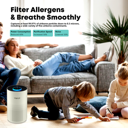 Purificador de aire HEPA VNIUP® ZQA4000C H14 para el hogar, habitaciones grandes de hasta 1095 pies cuadrados para mascotas