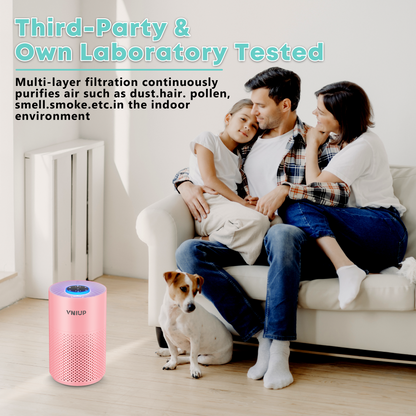 Purificadores de aire VNIUP® para dormitorio, hogar, mascotas, purificador de aire portátil con modo de suspensión de 24 dB