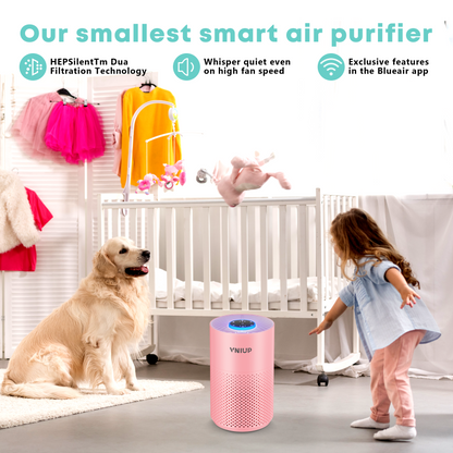 Purificadores de aire VNIUP® para dormitorio, hogar, mascotas, purificador de aire portátil con modo de suspensión de 24 dB